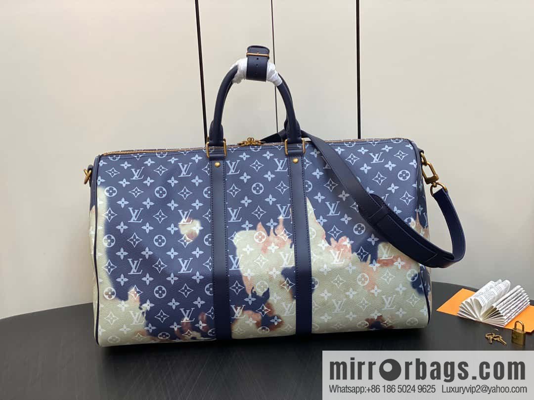 [Original order boutique] M23773 blue flame, men's bag pillow bag series KEEPALL 50 travel bag