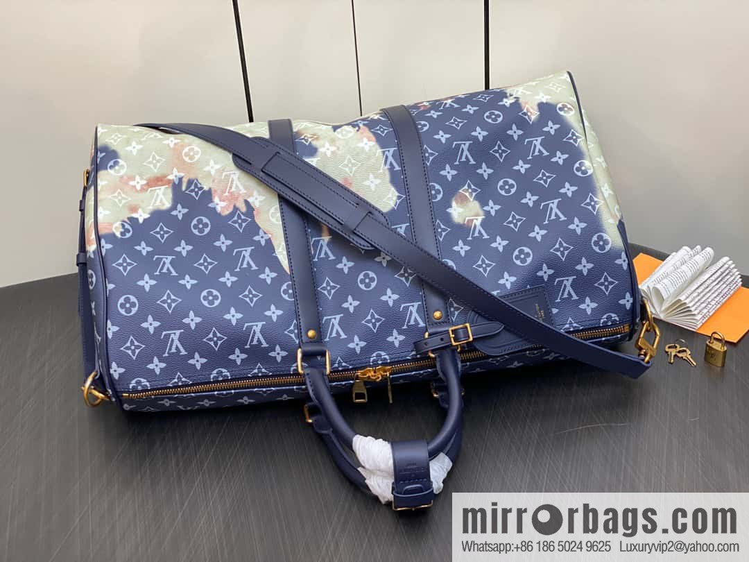 [Original order boutique] M23773 blue flame, men's bag pillow bag series KEEPALL 50 travel bag