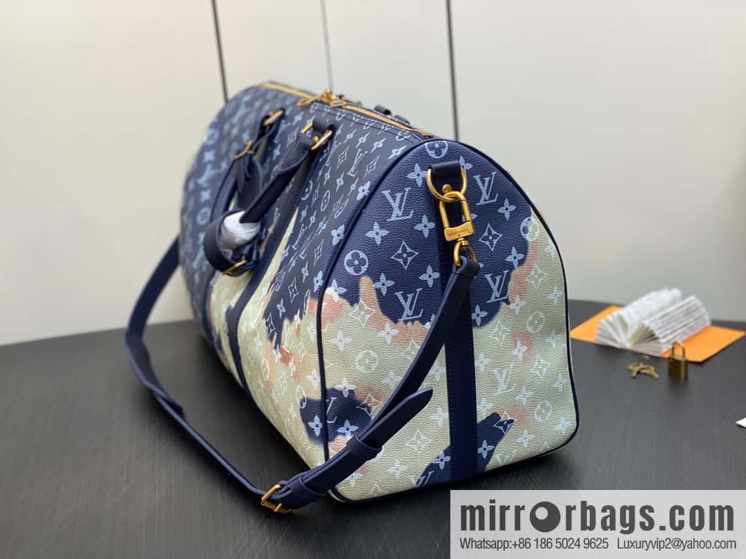 [Original order boutique] M23773 blue flame, men's bag pillow bag series KEEPALL 50 travel bag
