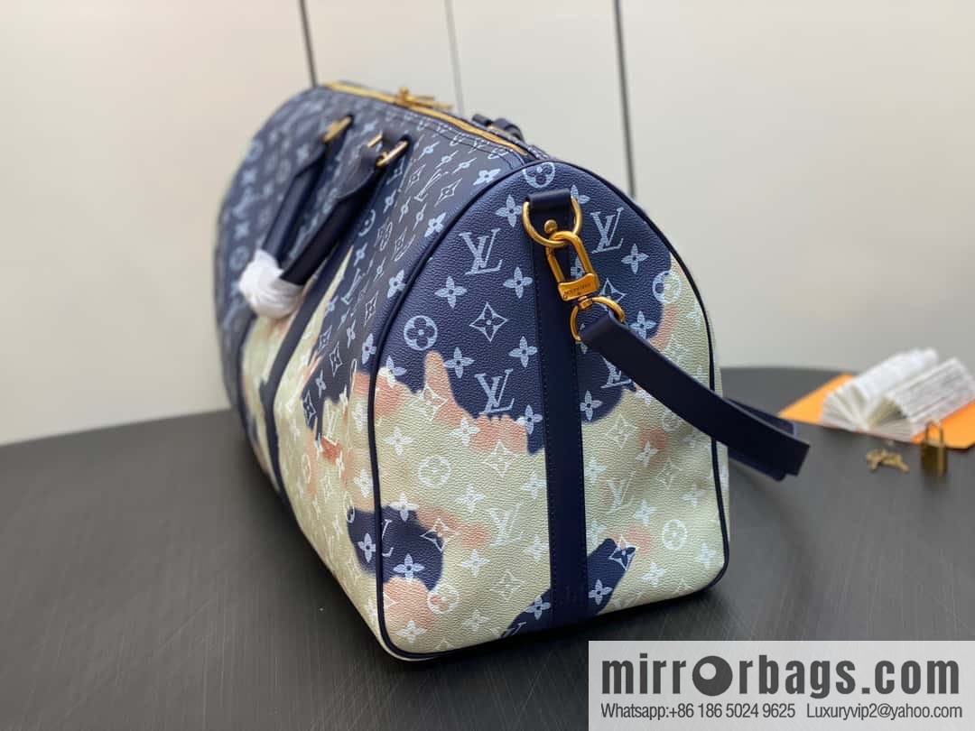 [Original order boutique] M23773 blue flame, men's bag pillow bag series KEEPALL 50 travel bag