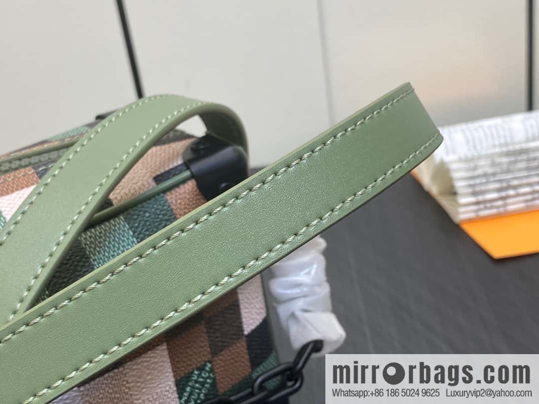 [Original order boutique] M24581 camouflage plaid men's bag box bag series Virgil Abloh 2024 early spring Mini SOFT TRUNK chain bag, M44735