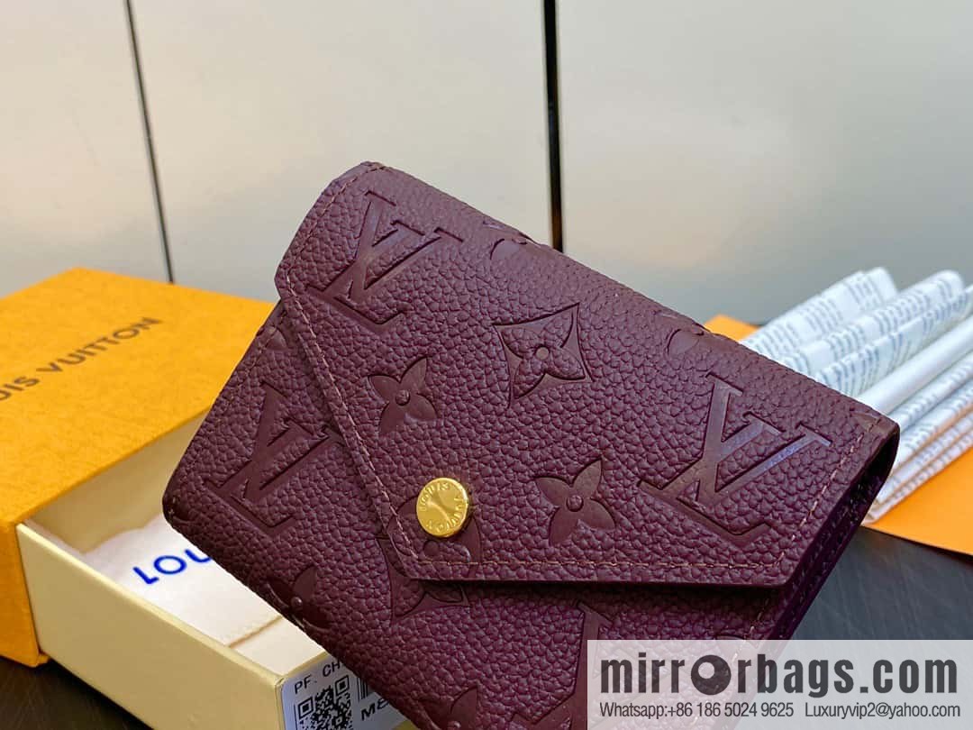 [Original single boutique] M82488 fuchsia, full leather short tri-fold wallet series Victorine Wallett wallet