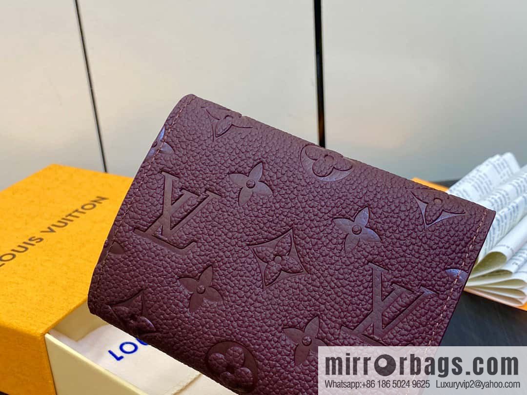 [Original single boutique] M82488 fuchsia, full leather short tri-fold wallet series Victorine Wallett wallet