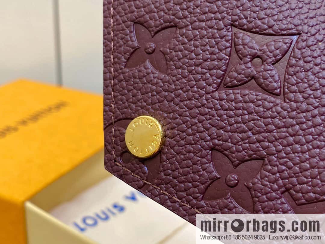 [Original single boutique] M82488 fuchsia, full leather short tri-fold wallet series Victorine Wallett wallet