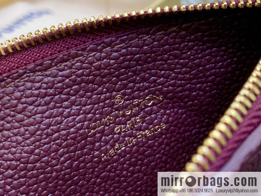[Original single boutique] M82494 fuchsia full leather embossed card holder wallet series Romy business card holder