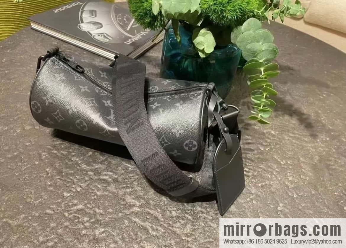 [Original order boutique] M46796 black flower, cylinder bag men's bag series, this Soft Polochon small handbag.