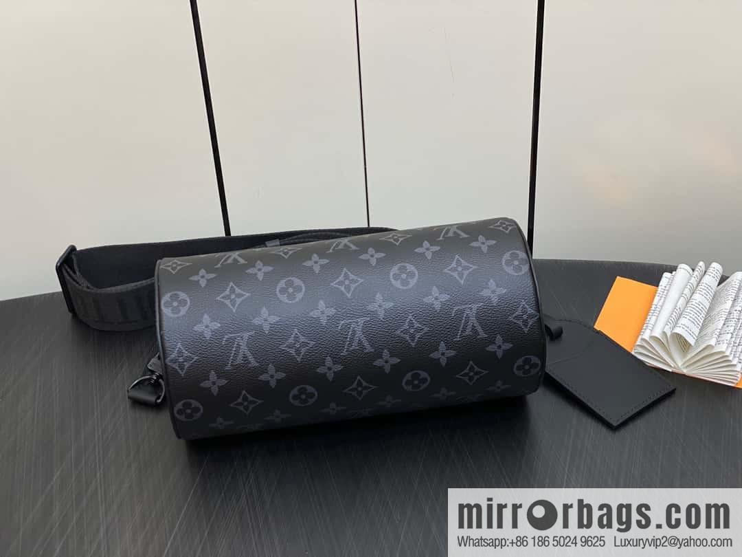[Original order boutique] M46796 black flower, cylinder bag men's bag series, this Soft Polochon small handbag.