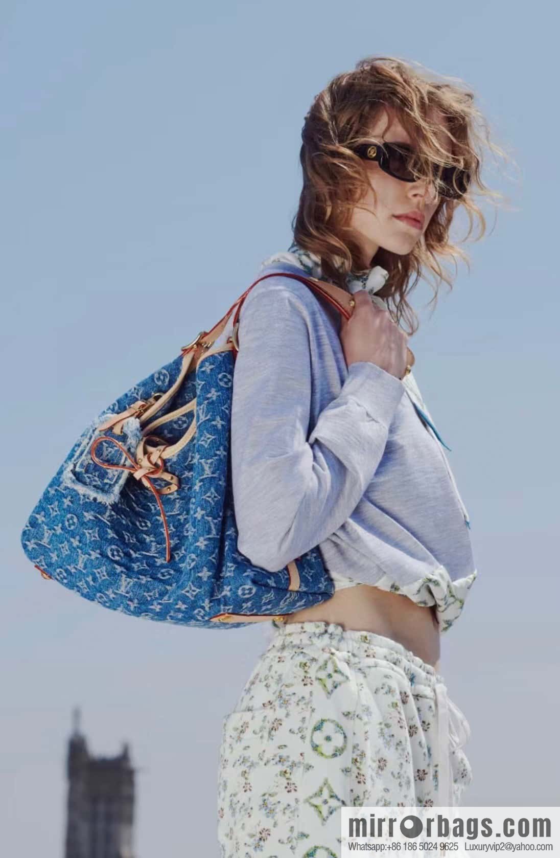CARRYALL MM Handbag M46855 Blue (Denim) CarryAll Medium Handbag