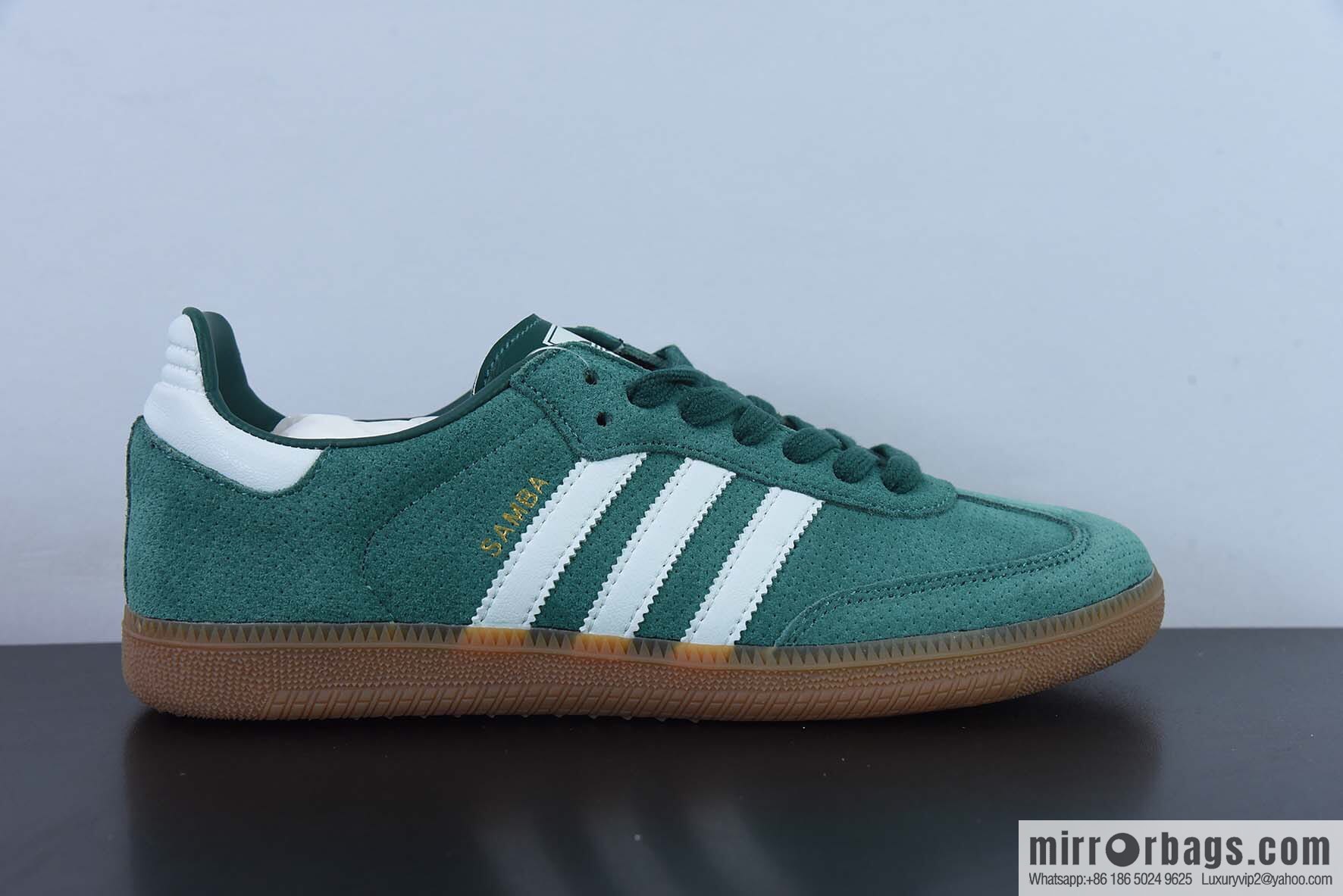 Adidas Samba OG Grey, Green, Samba Fur Vintage Casual Board Shoes SKU: HP7902