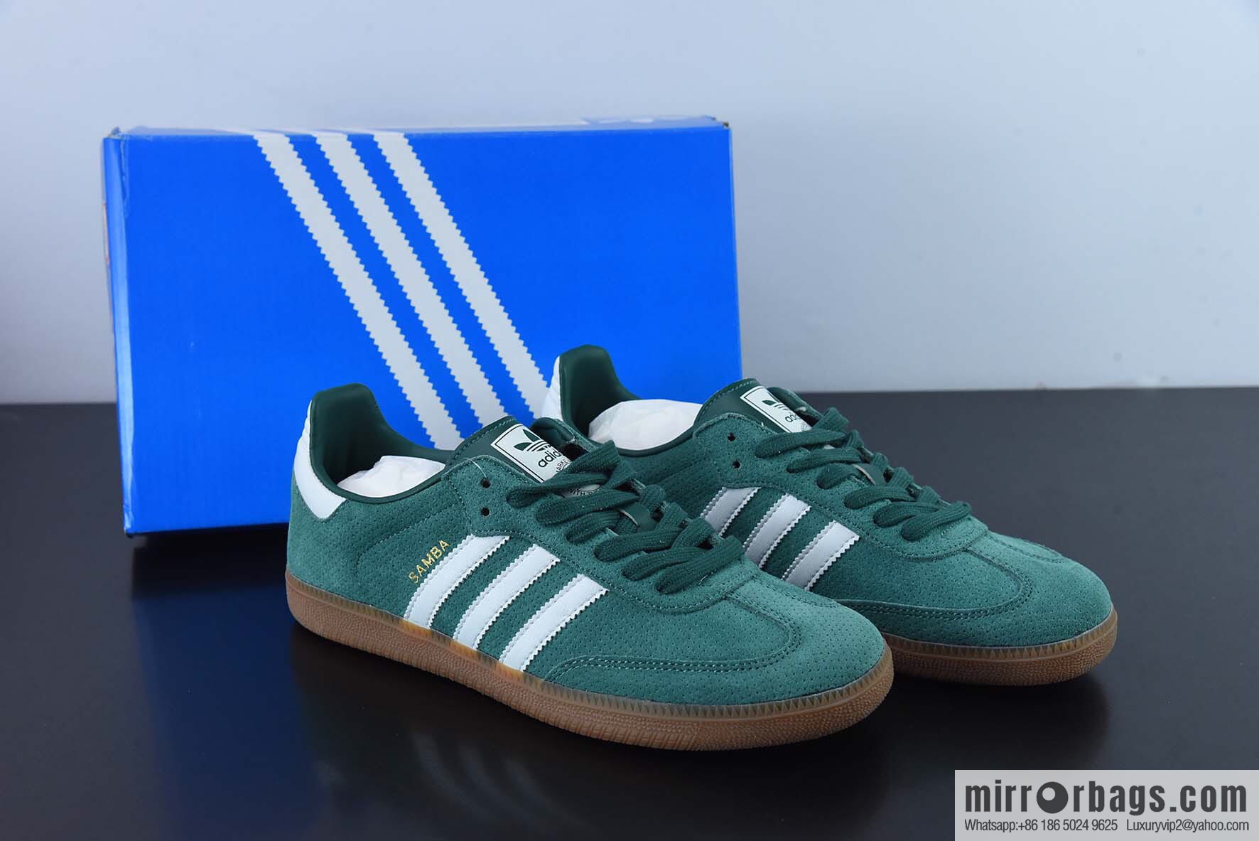 Adidas Samba OG Grey, Green, Samba Fur Vintage Casual Board Shoes SKU: HP7902