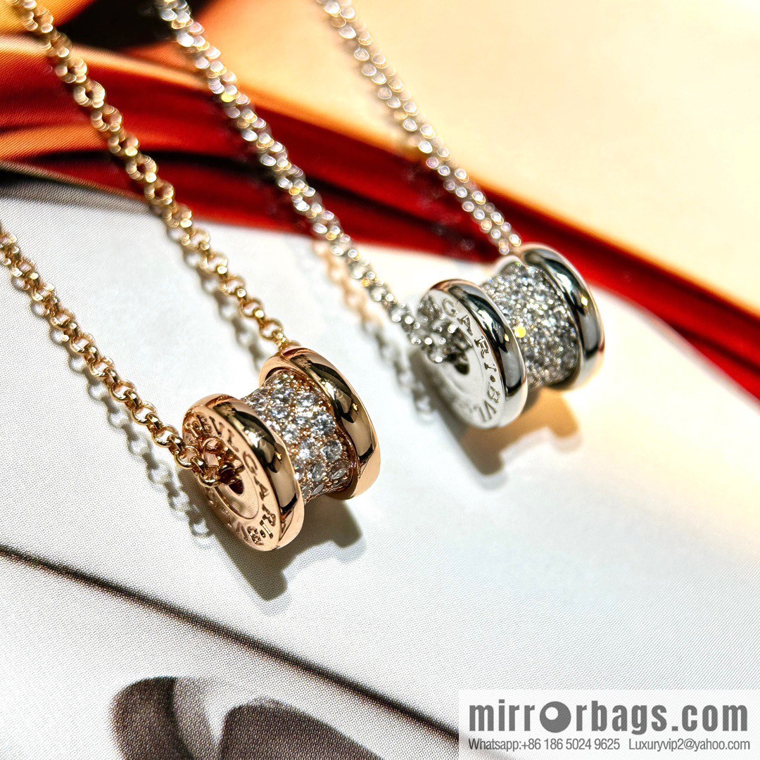 ☀️BVLGARI B. ZERO1 Full Diamond Small Waist Mini Size Necklace