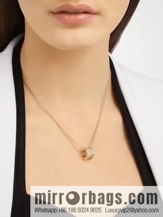 ☀️BVLGARI B. ZERO1 Full Diamond Small Waist Large Necklace