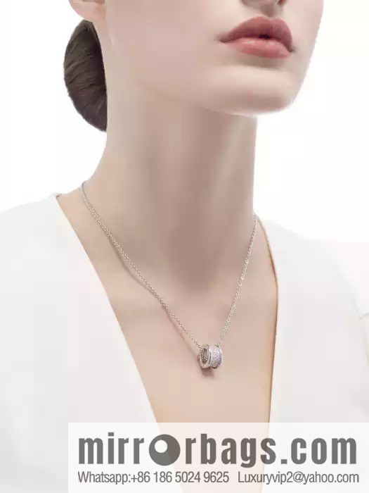 ☀️BVLGARI B. ZERO1 Full Diamond Small Waist Large Necklace