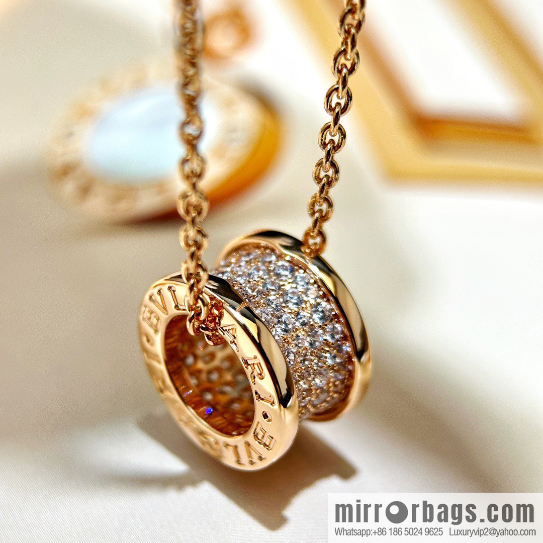 ☀️BVLGARI B. ZERO1 Full Diamond Small Waist Large Necklace