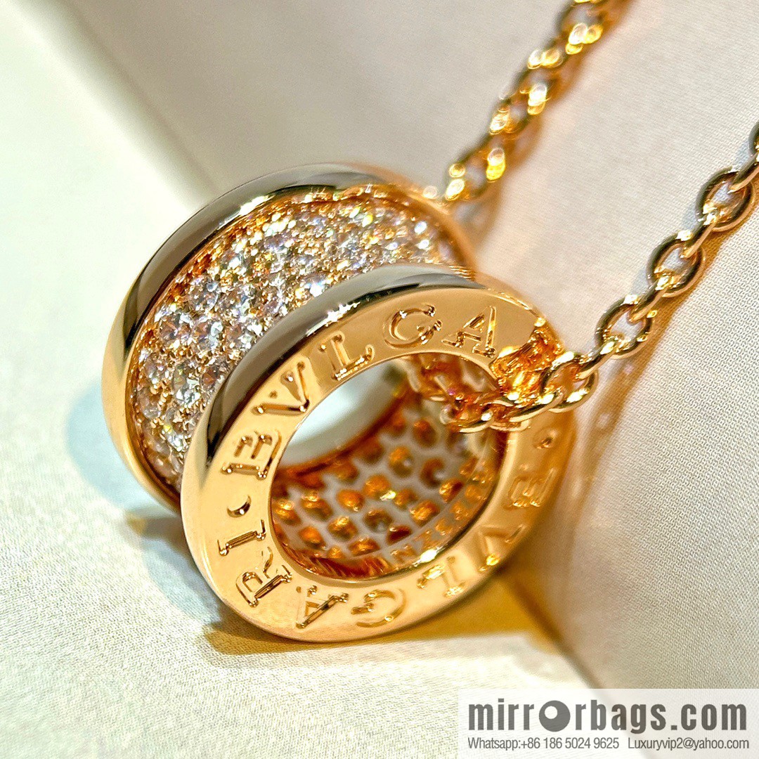 ☀️BVLGARI B. ZERO1 Full Diamond Small Waist Large Necklace
