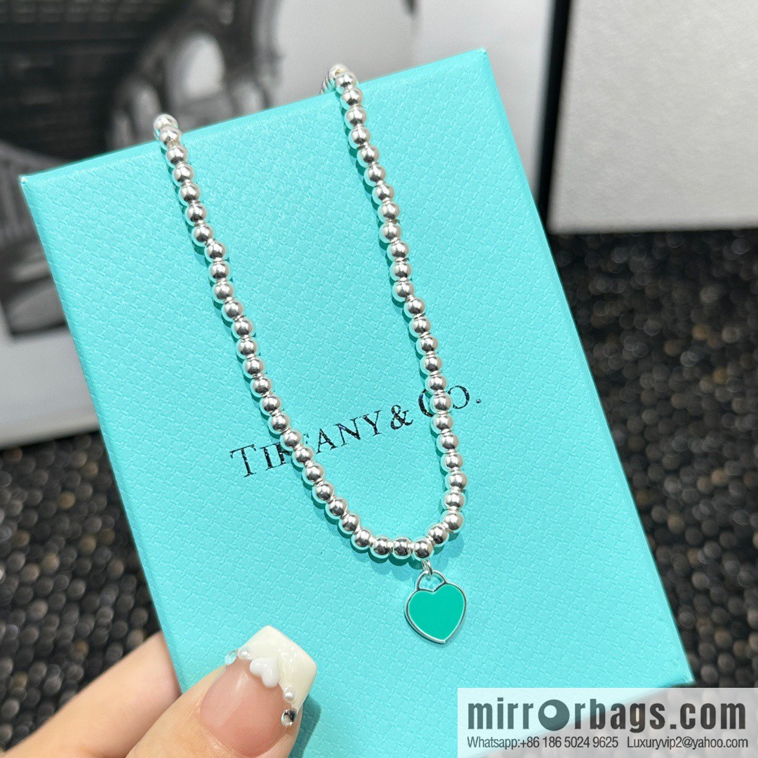 ☀Tiffany & Co. Tiffany Peach Heart Love ❤️ Necklace