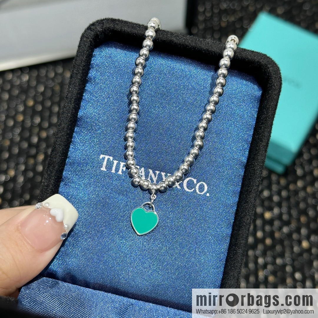 ☀Tiffany & Co. Tiffany Peach Heart Love ❤️ Necklace