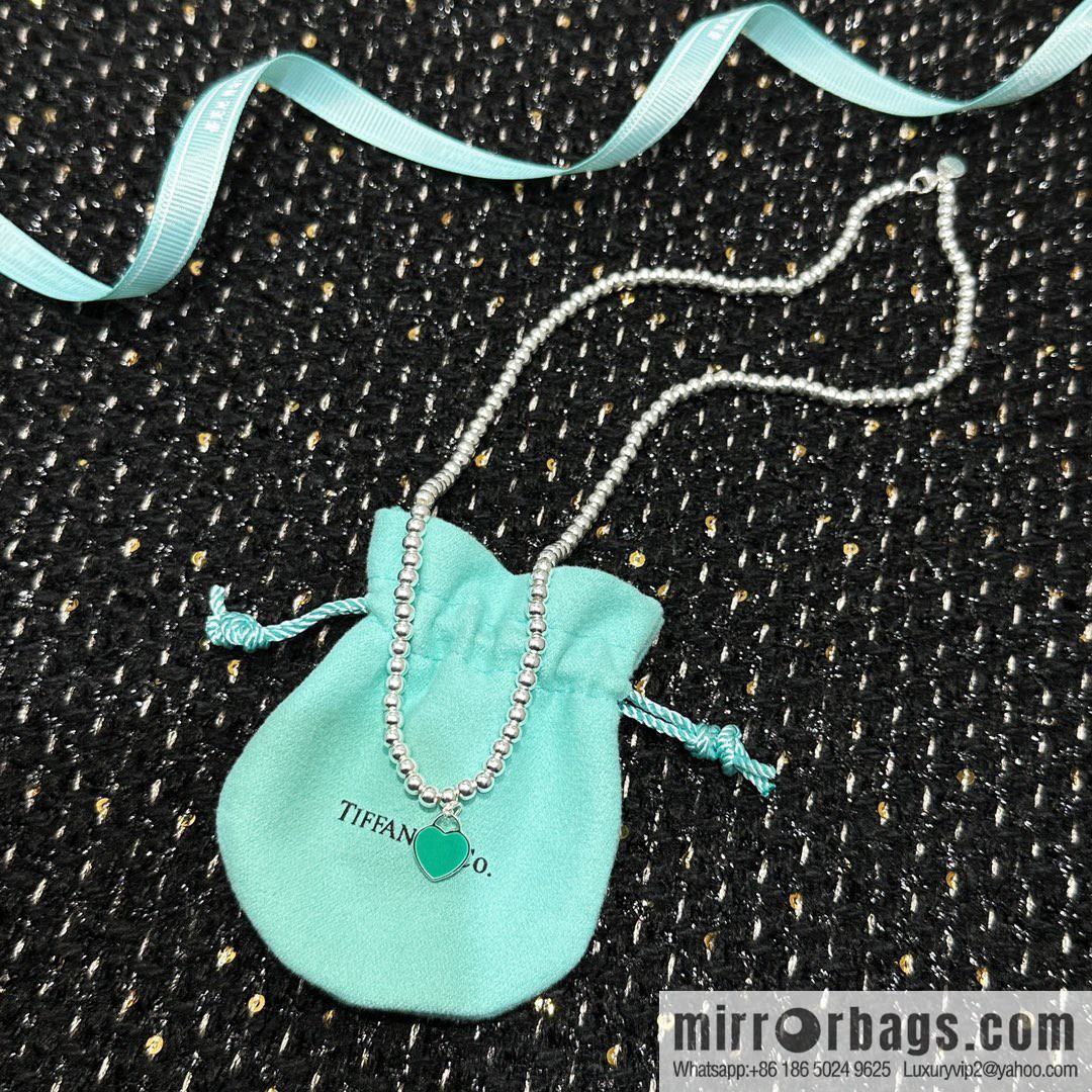 ☀Tiffany & Co. Tiffany Peach Heart Love ❤️ Necklace