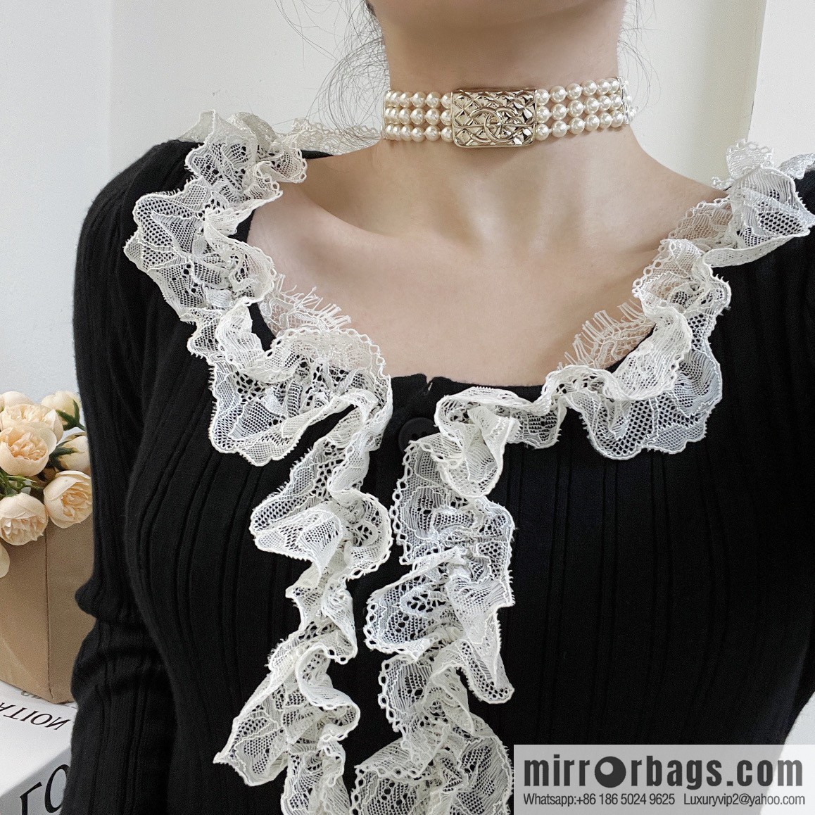 ☀️New ☑️ Chanel three-layer pearl bag 👜 necklace