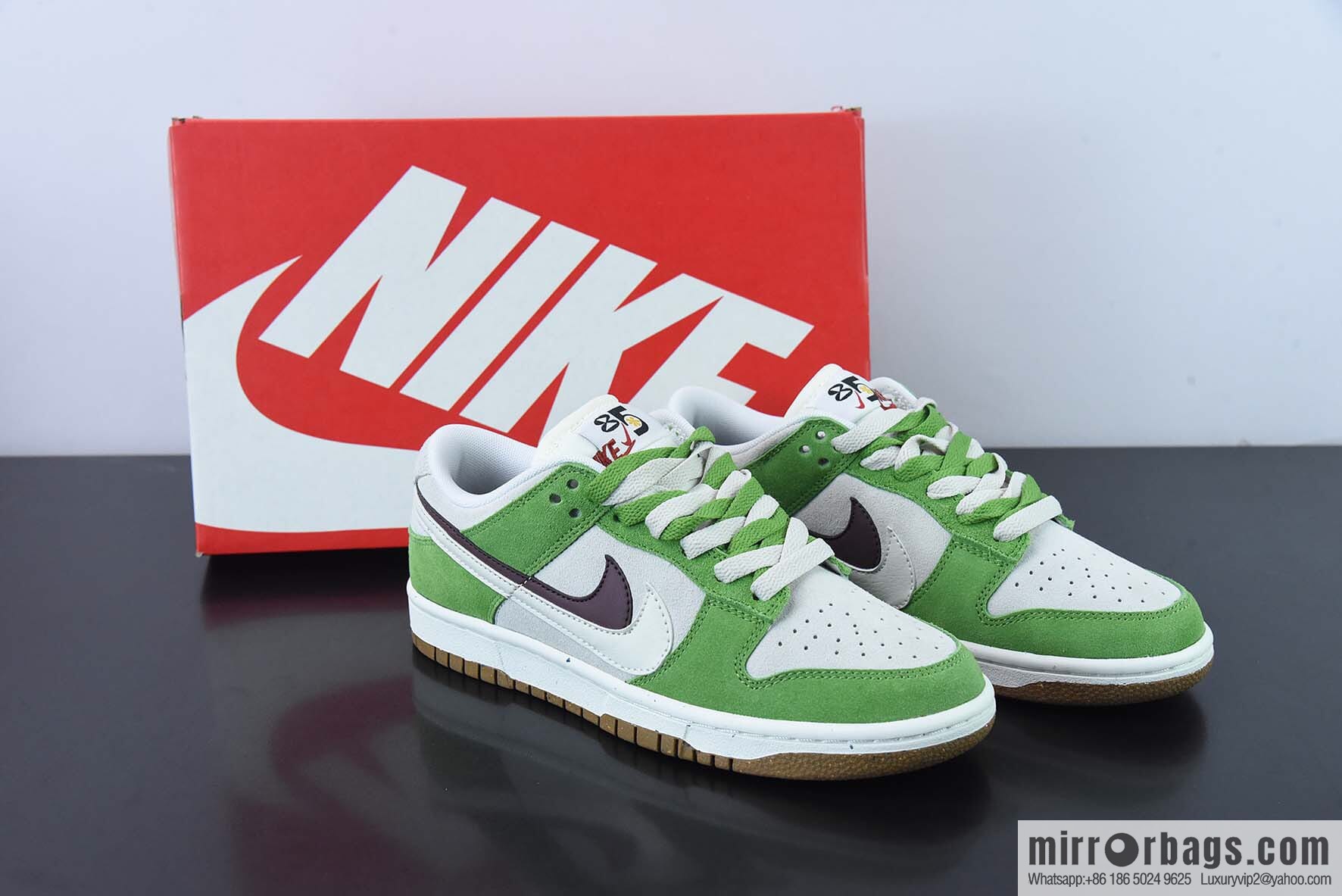 NK Dunk Low SB sail white and green burgundy double hook low-top casual board shoes, item number: DO9457-103