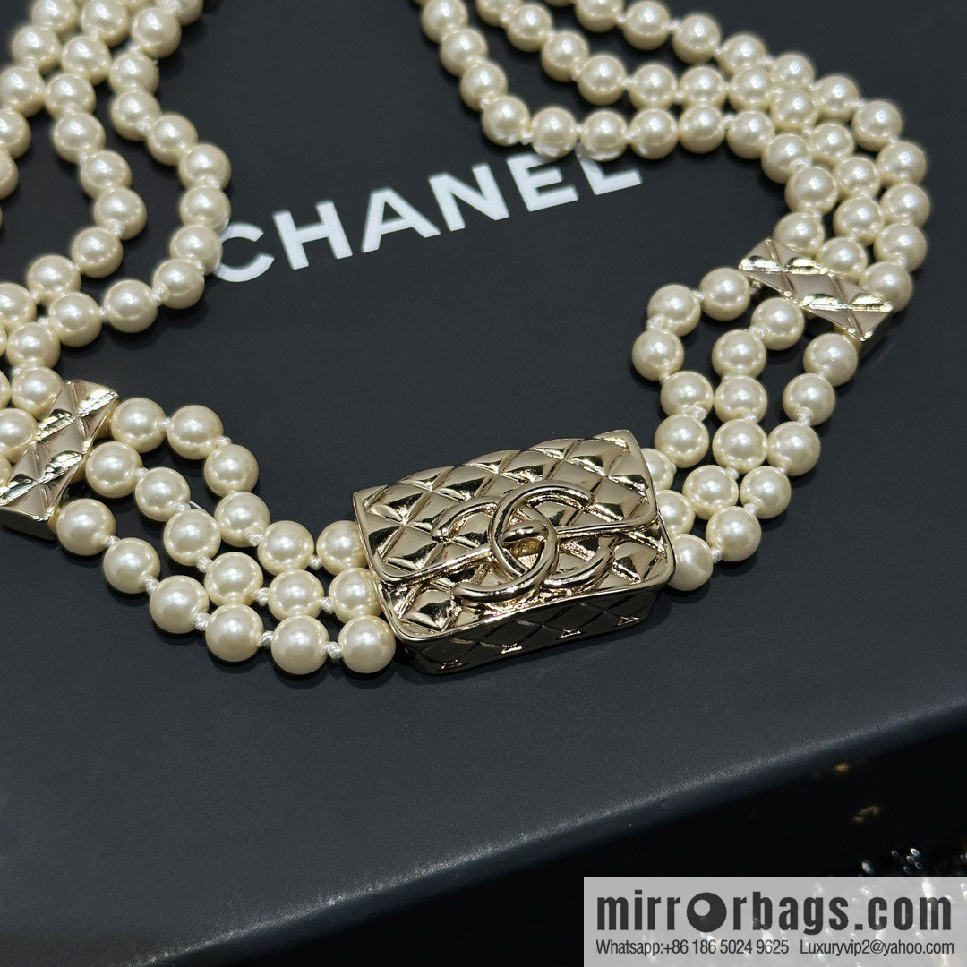 ☀️New ☑️ Chanel three-layer pearl bag 👜 necklace