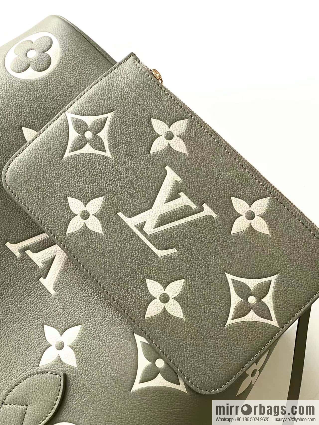 M45686 M45685 Full leather embossed Neverfull medium shopping bag