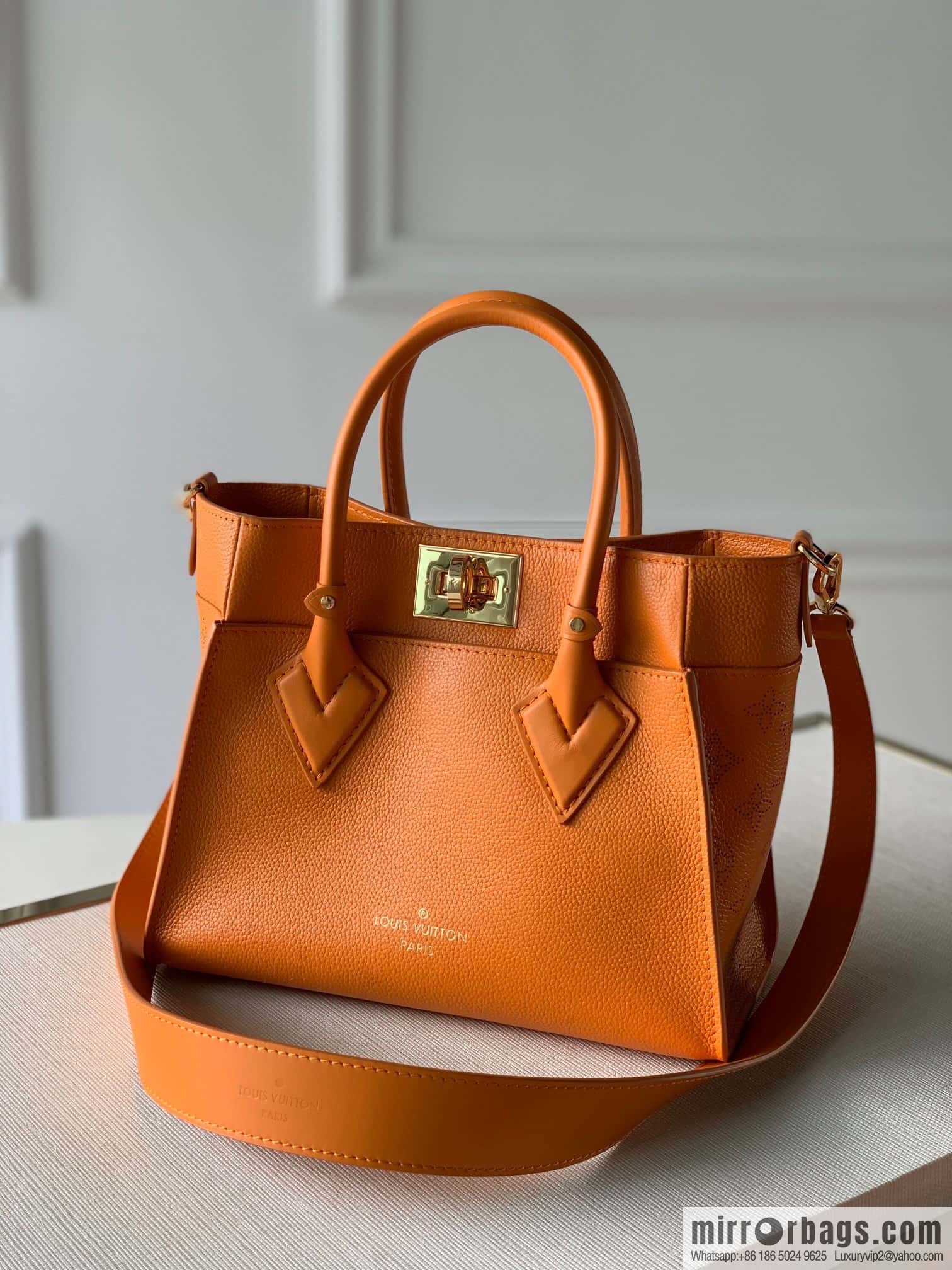 Top original order M57728 orange ON MY SIDE small handbag