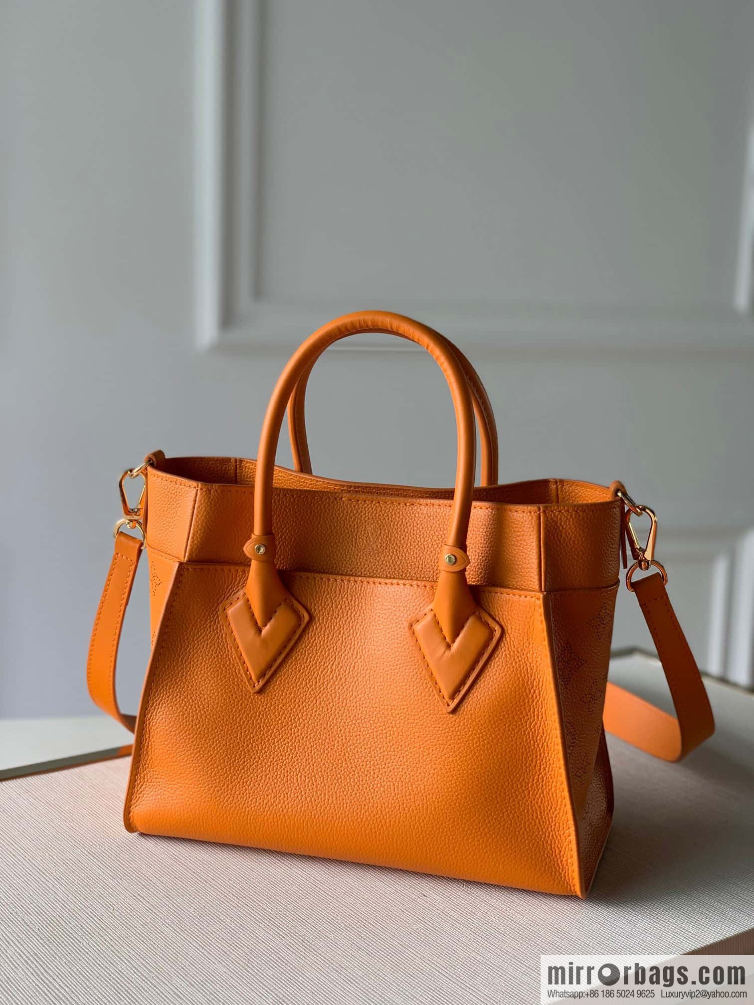 Top original order M57728 orange ON MY SIDE small handbag