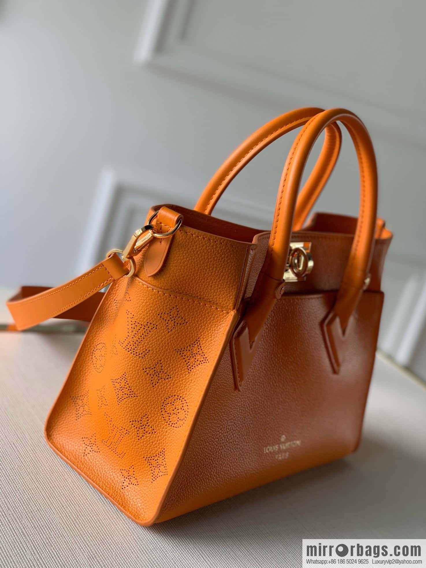 Top original order M57728 orange ON MY SIDE small handbag
