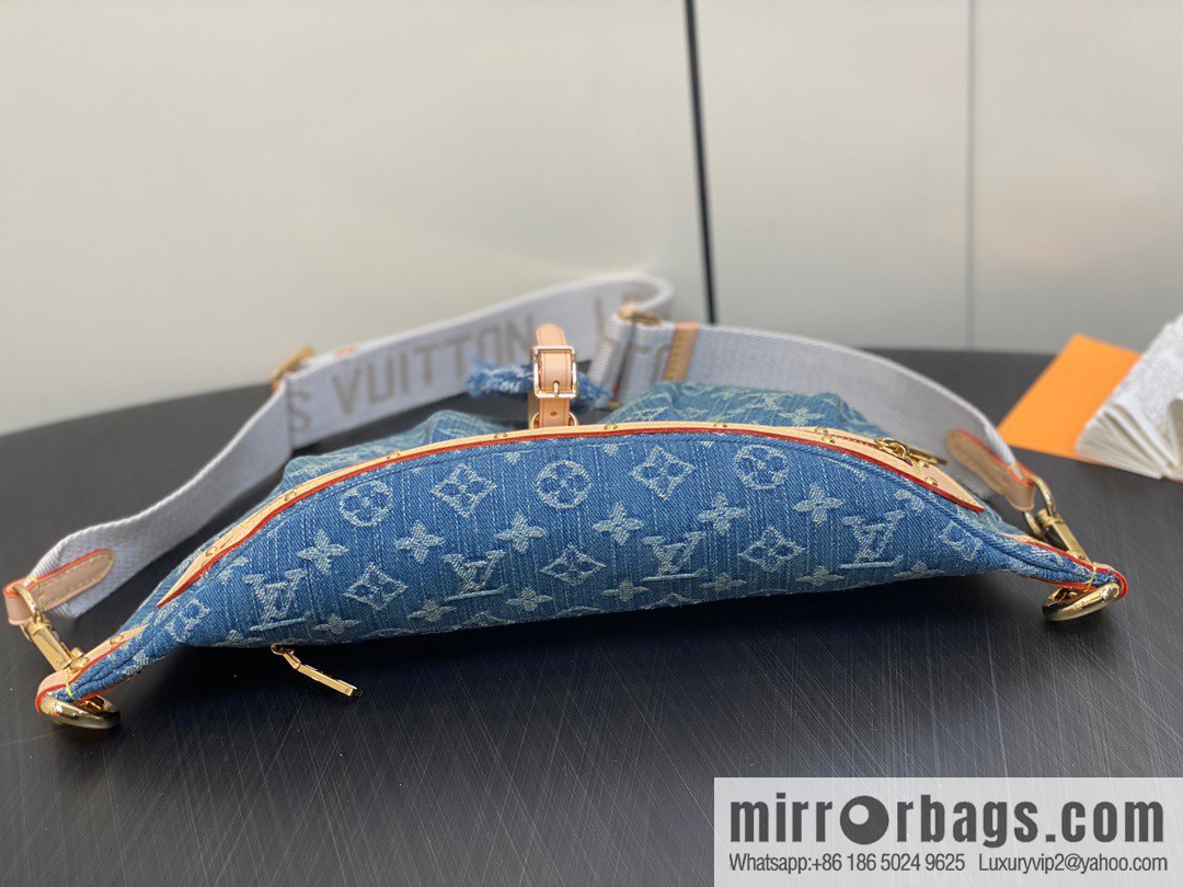 [Original order boutique] M46847 blue denim, denim breast bag fanny pack series, the latest bumbag fanny pack.
