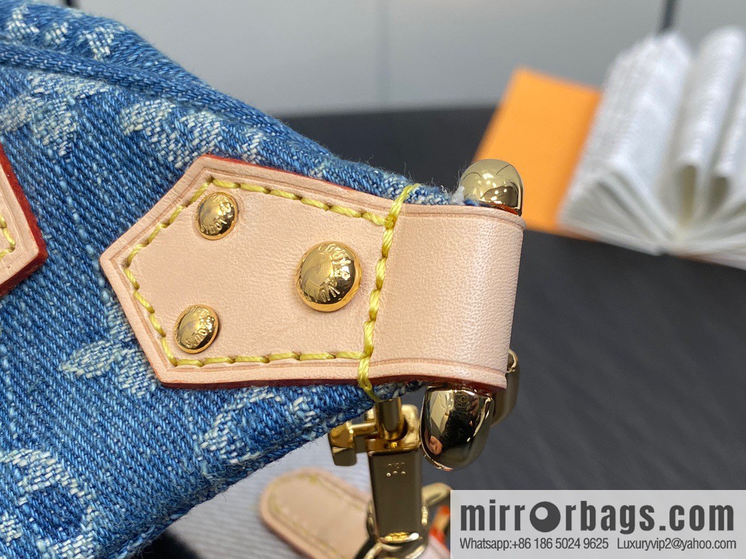 [Original order boutique] M46847 blue denim, denim breast bag fanny pack series, the latest bumbag fanny pack.