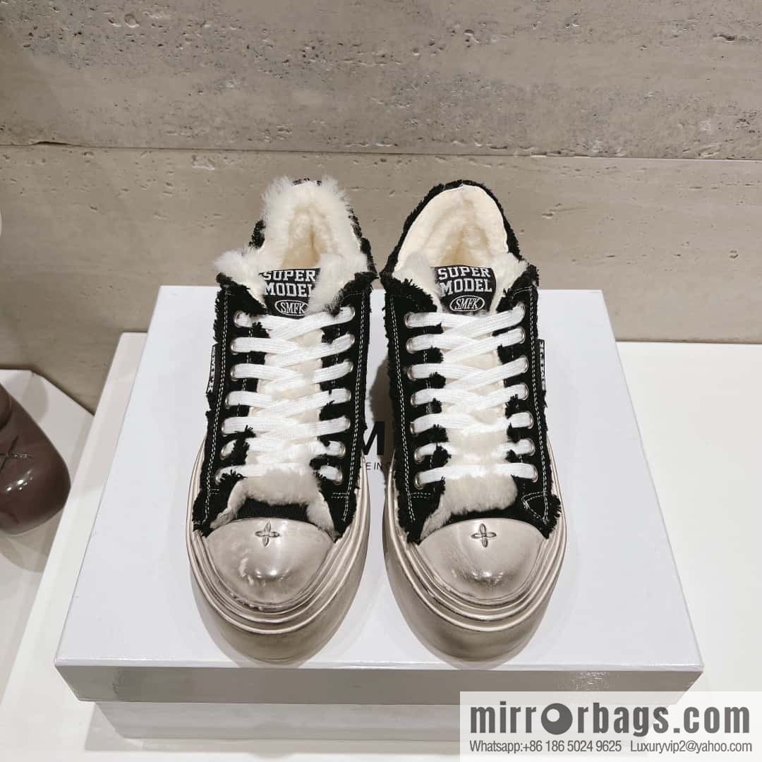 🐰🐰(Top version) Old polish 23s-SMFK Guochao Tide's latest popular cross flower, skateboard shoes, platform, casual, canvas shoes