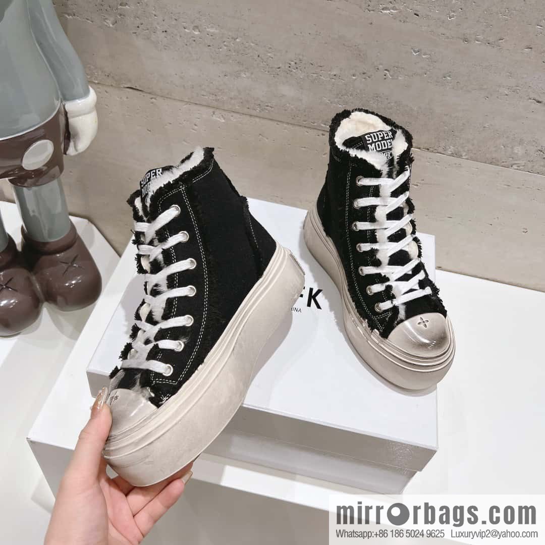 🐰🐰(Top version) Old polish 23s-SMFK Guochao Tide's latest popular cross flower, skateboard shoes, platform, casual, canvas shoes
