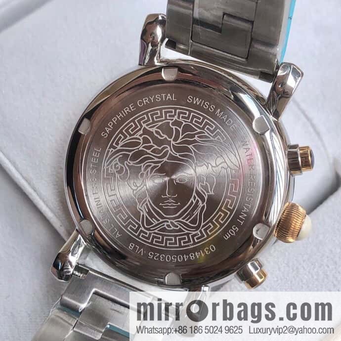 Versace VLB six-hand chronograph quartz women's watch natural mother-of-pearl sapphire glass