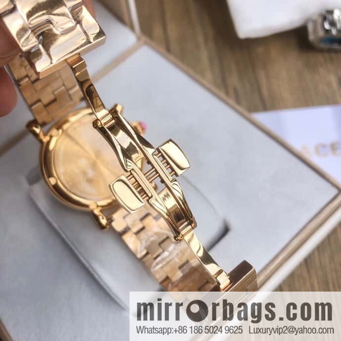 Versace VLB six-hand chronograph quartz women's watch natural mother-of-pearl sapphire glass