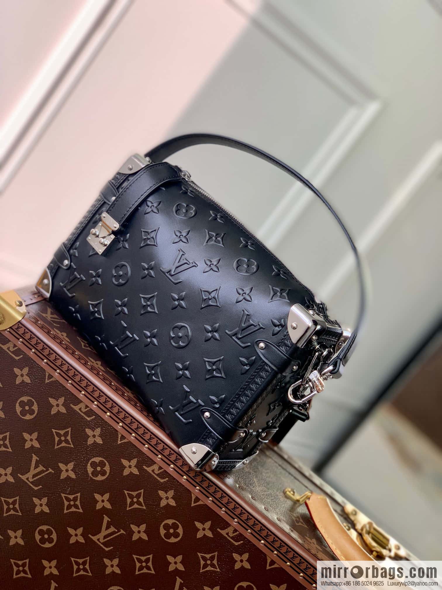 M21709 Full Leather Brown M21741 SIDE TRUNK Handbag