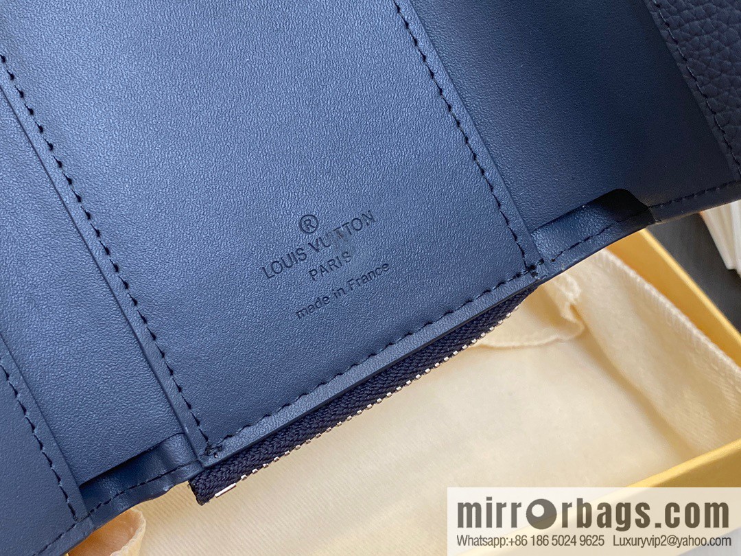 [Original order boutique] M82410 dark blue, full leather wallet series M81740 SLENDER PILOT wallet