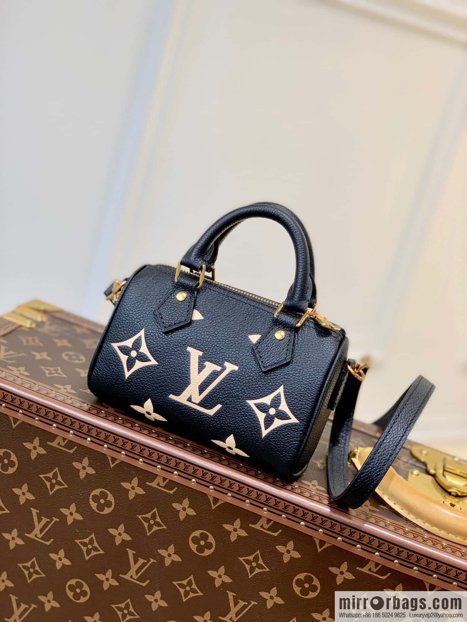 M81456 NANO SPEEDY handbag M81457 (embossed silk screen) Nano Speedy handbag