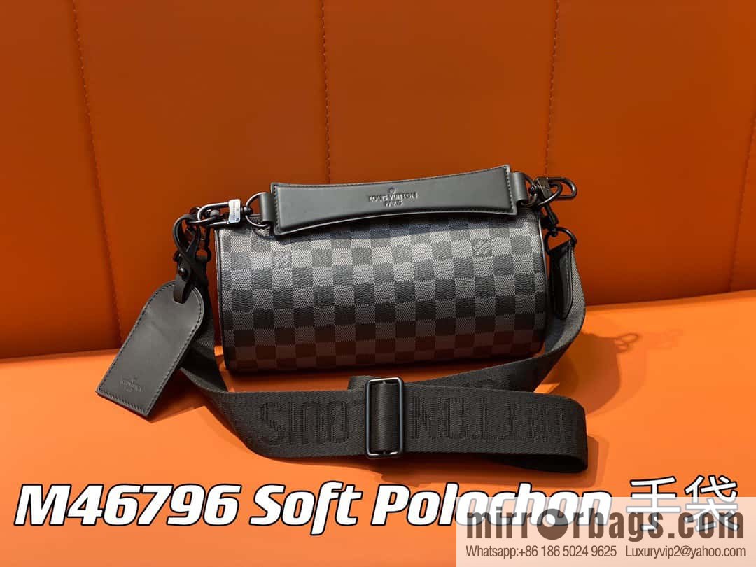 [Original order boutique] M46796 Haige, cylinder bag men's bag series, this Soft Polochon small handbag.