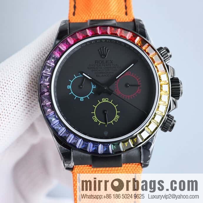 All-black steel Daytona ultra-thin upgraded 12.3mm Daytona Velcro convenient strap style 7750 ultra-thin movement mechanical watch