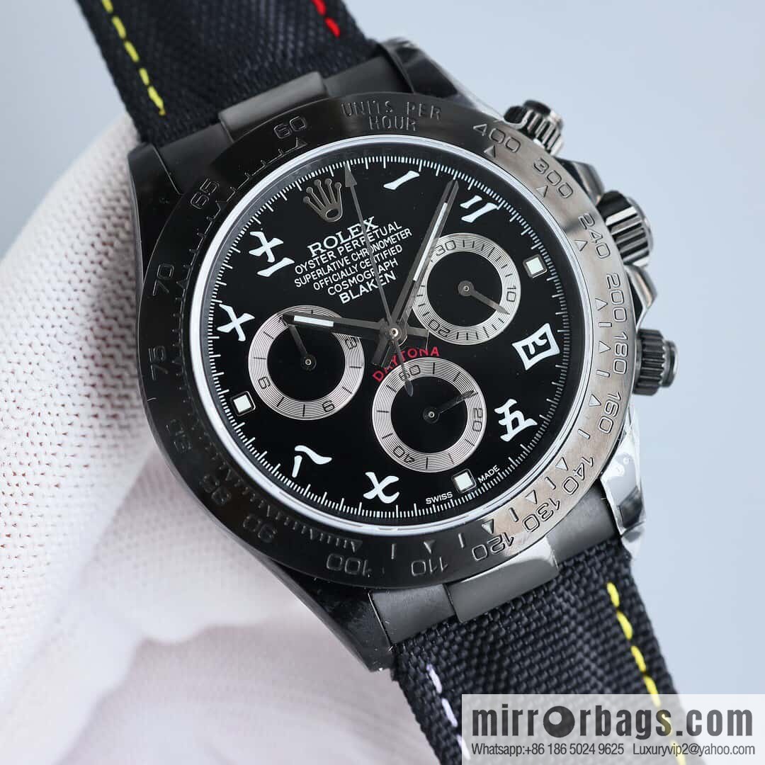 All-black steel Daytona ultra-thin upgraded 12.3mm Daytona Velcro convenient strap style 7750 ultra-thin movement mechanical watch