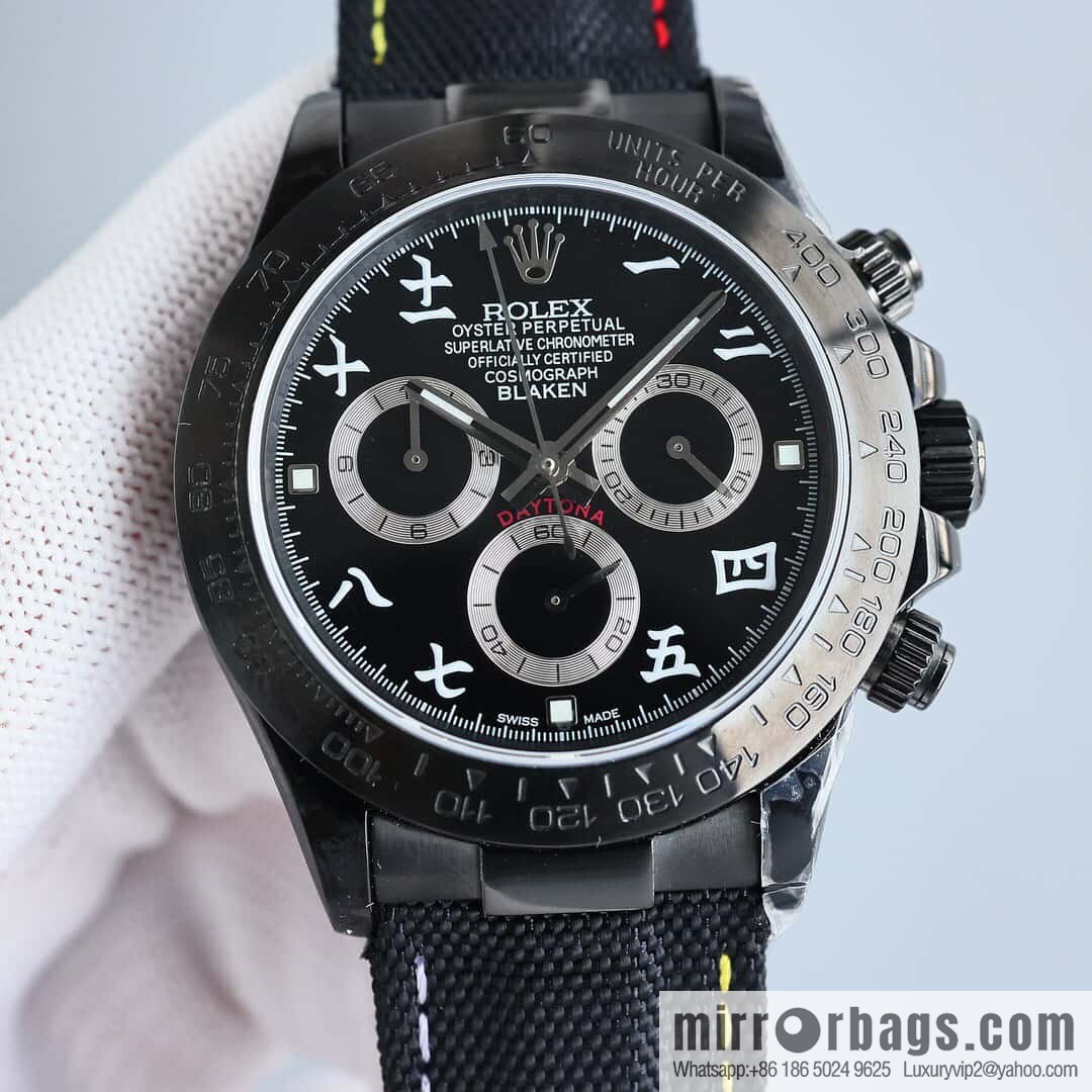 All-black steel Daytona ultra-thin upgraded 12.3mm Daytona Velcro convenient strap style 7750 ultra-thin movement mechanical watch