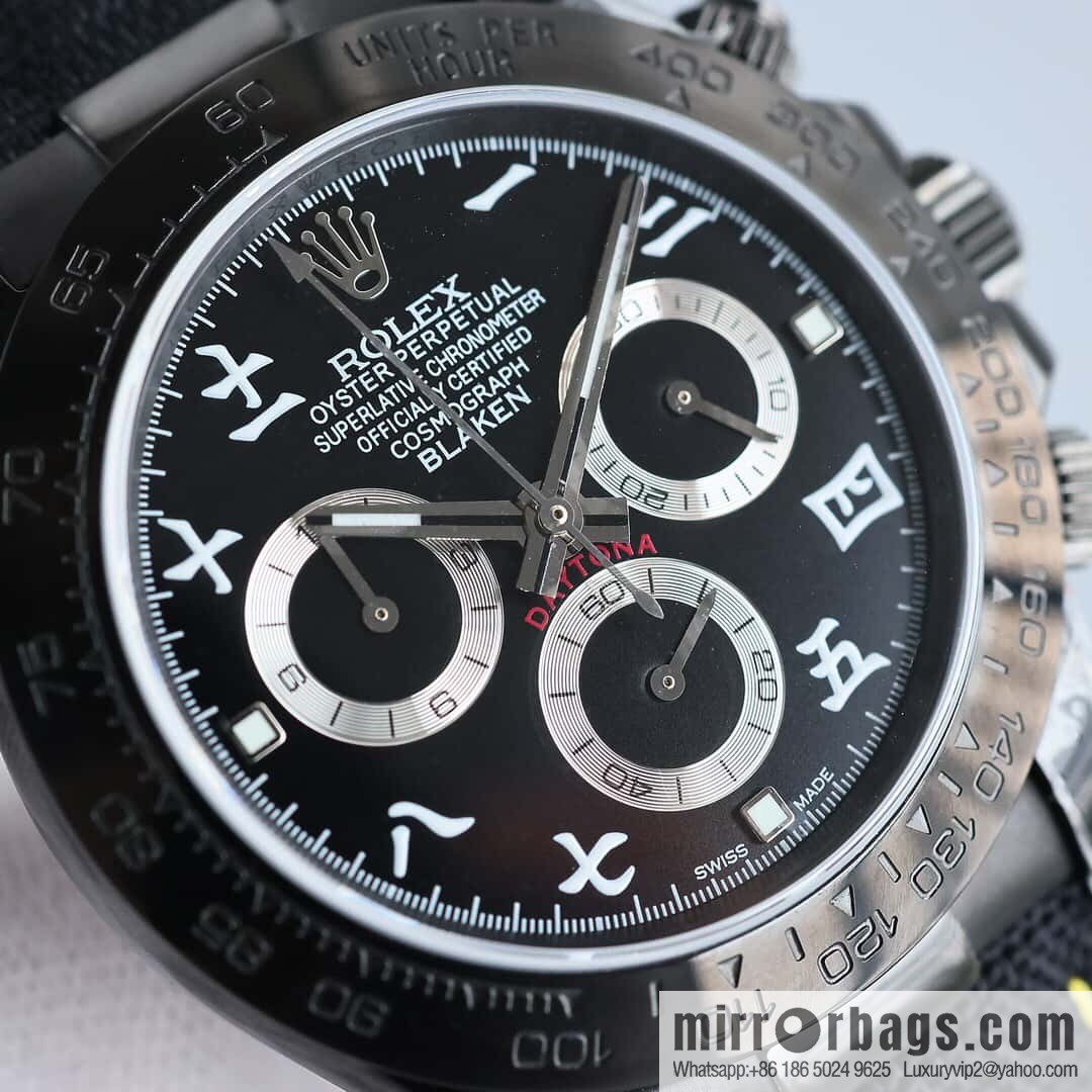 All-black steel Daytona ultra-thin upgraded 12.3mm Daytona Velcro convenient strap style 7750 ultra-thin movement mechanical watch