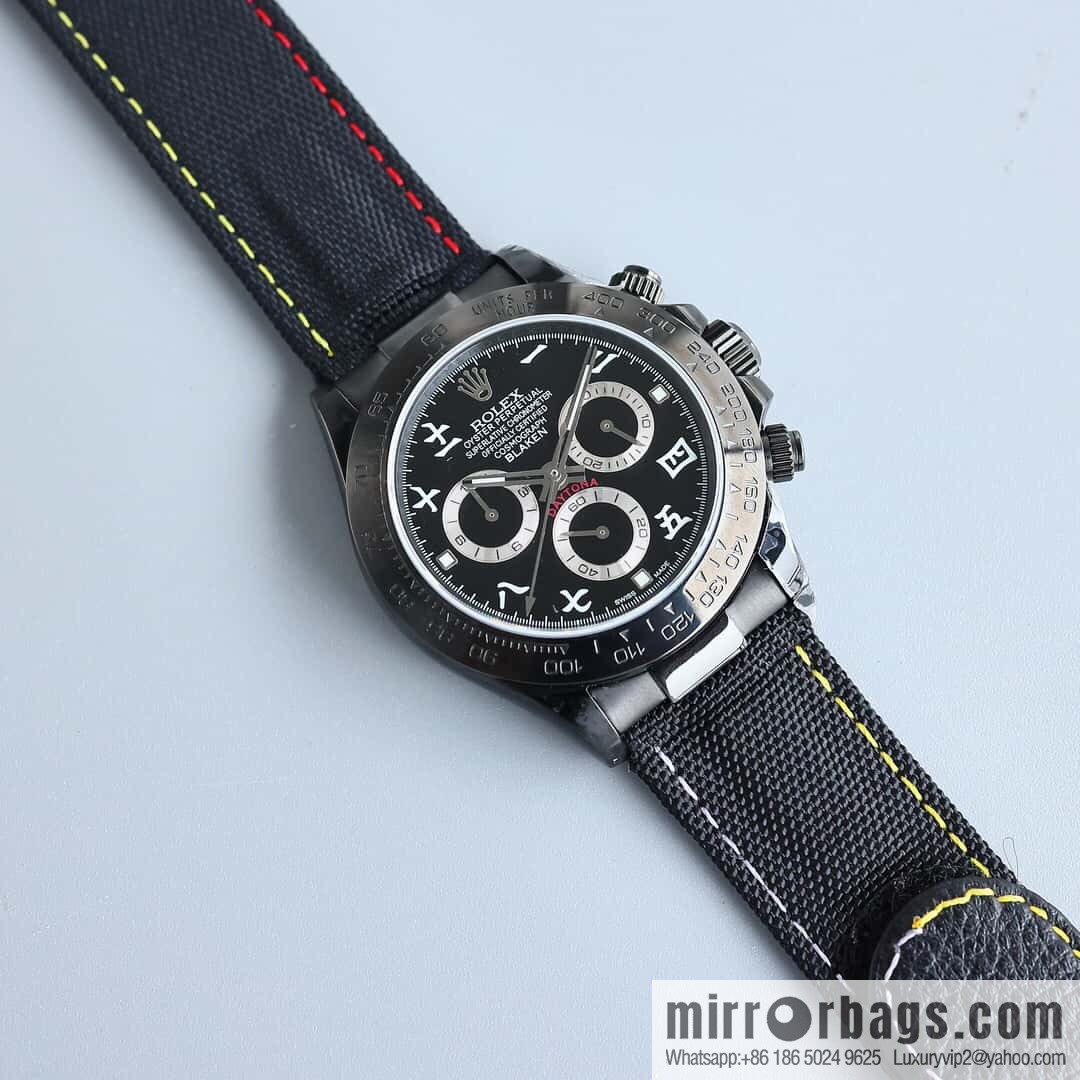 All-black steel Daytona ultra-thin upgraded 12.3mm Daytona Velcro convenient strap style 7750 ultra-thin movement mechanical watch
