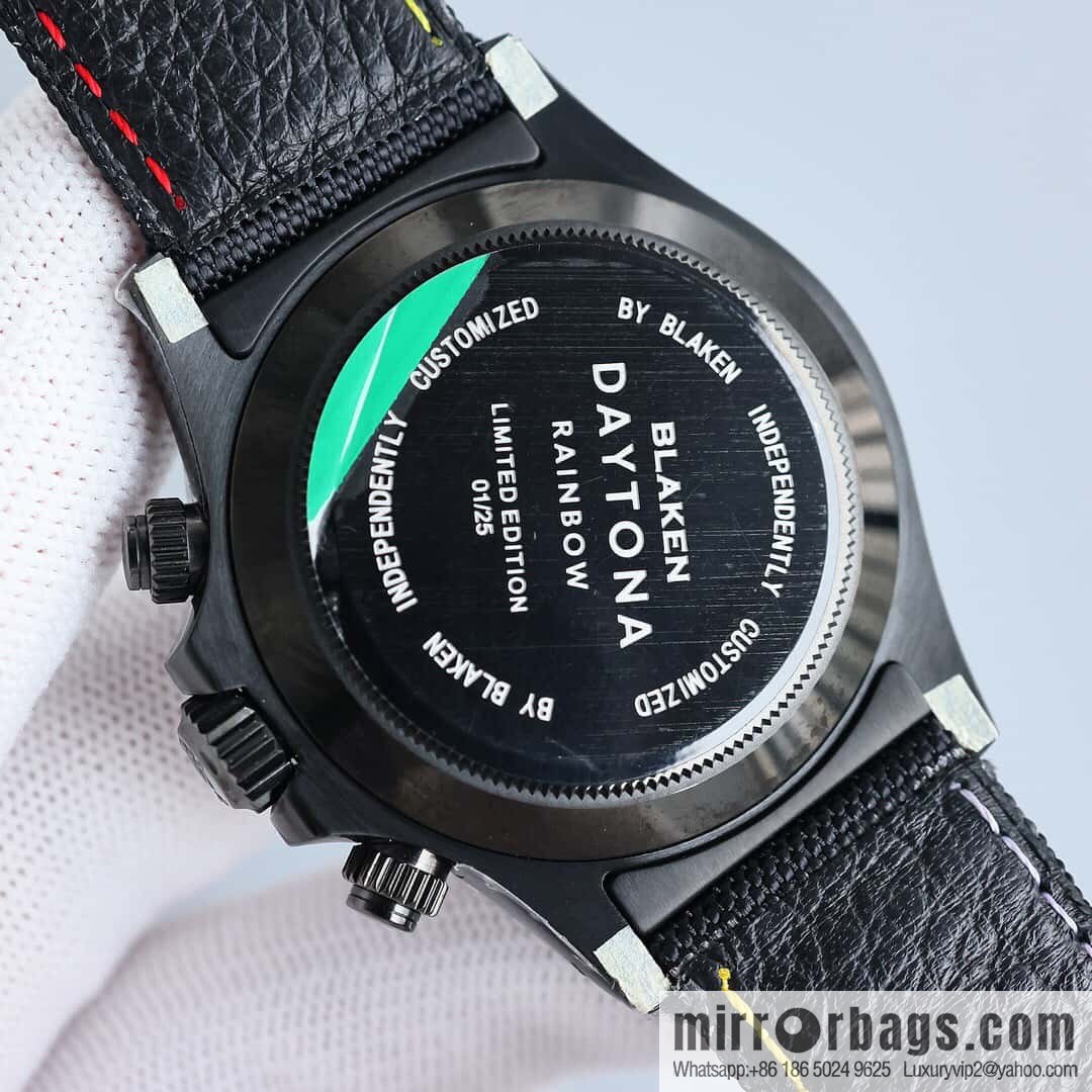 All-black steel Daytona ultra-thin upgraded 12.3mm Daytona Velcro convenient strap style 7750 ultra-thin movement mechanical watch