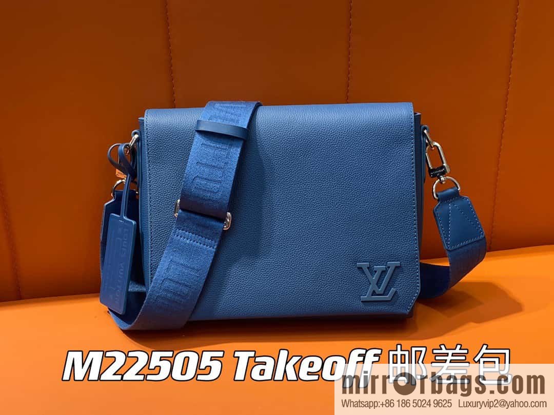 [Original order boutique] M22505 dark blue M21363 full leather men's bag messenger bag series Takeoff messenger bag