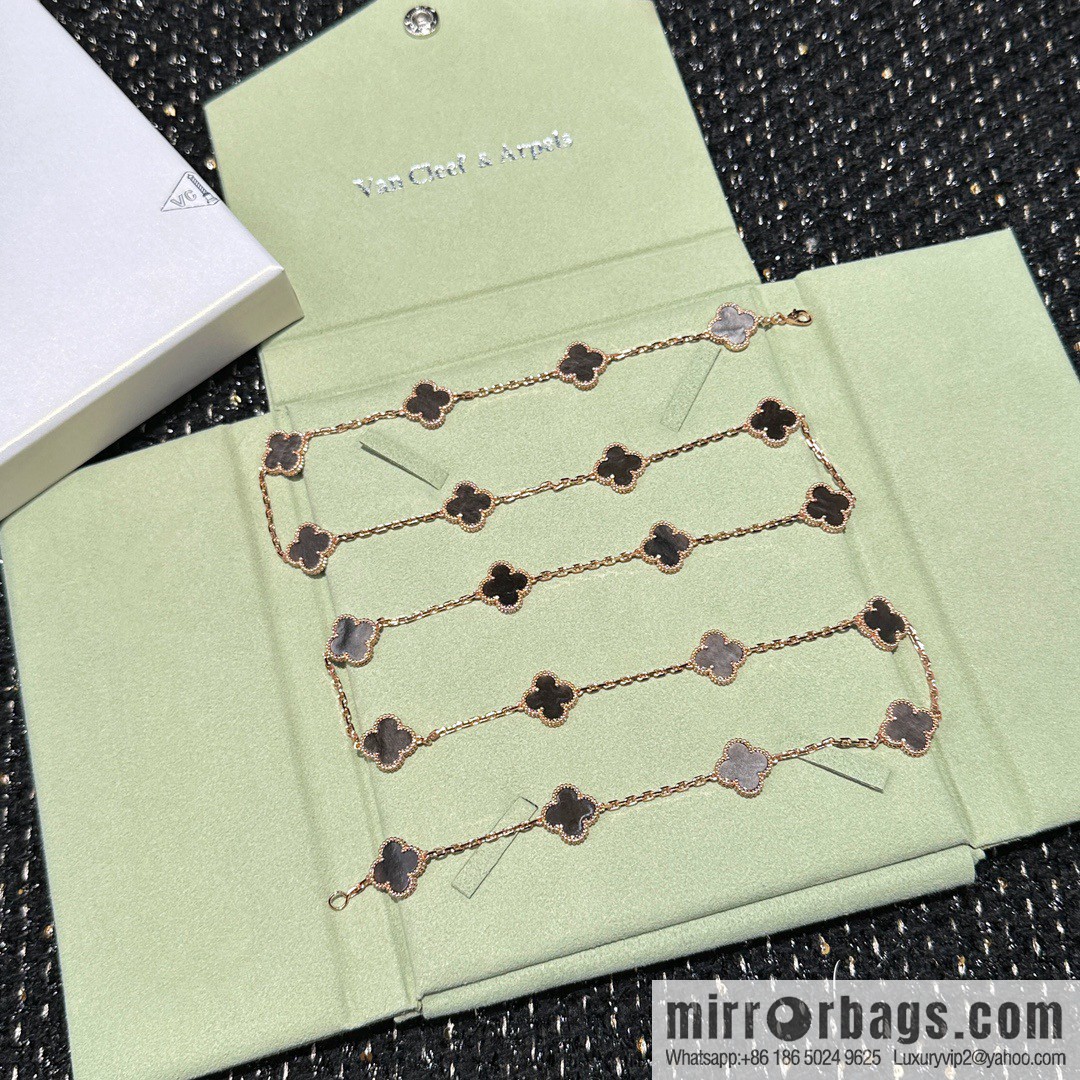 ☀️Van Cleef & Arpels Clover Peterstone 20 Flowers Necklace Sweater Chain ☀