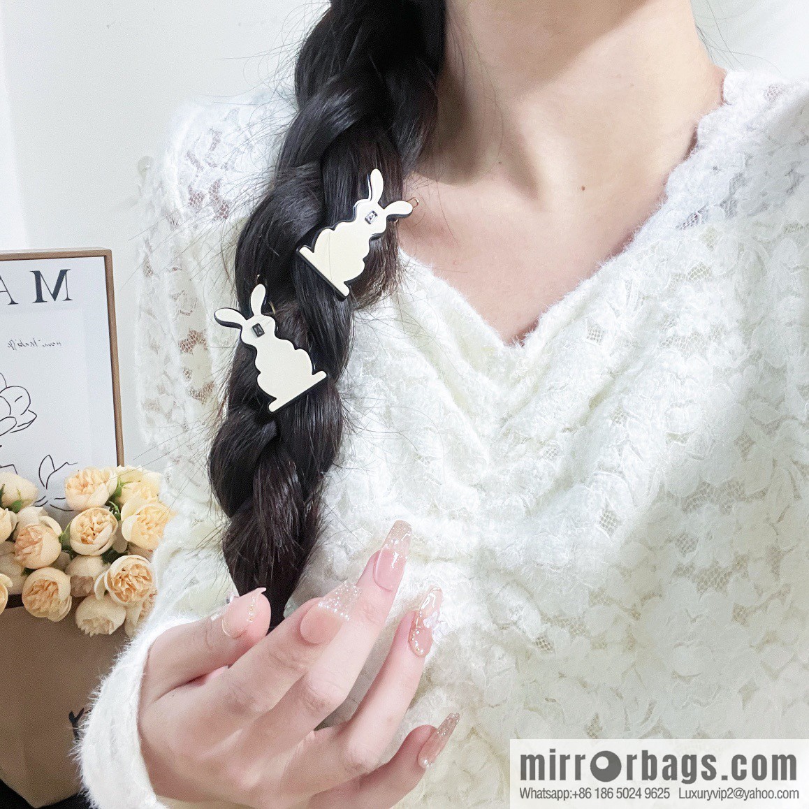 ☀️Alexandre De Paris Alexandre, cute and obedient rabbit side clip bangs clip hair accessories hairpin ☀