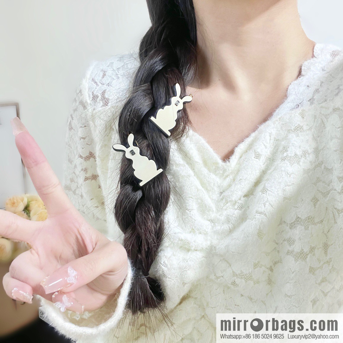 ☀️Alexandre De Paris Alexandre, cute and obedient rabbit side clip bangs clip hair accessories hairpin ☀