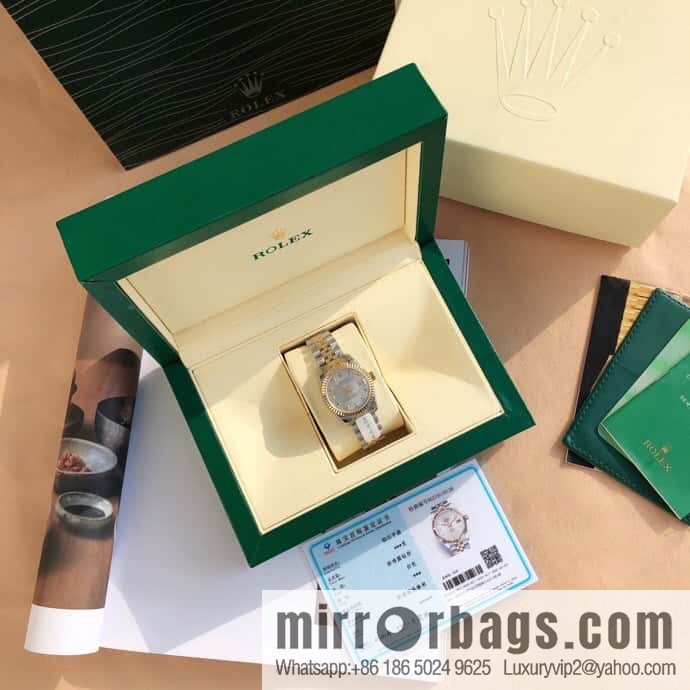 ROLEX-Rolex Diary Women's Natural Diamond Watch with Swiss ETA-2671 Movement